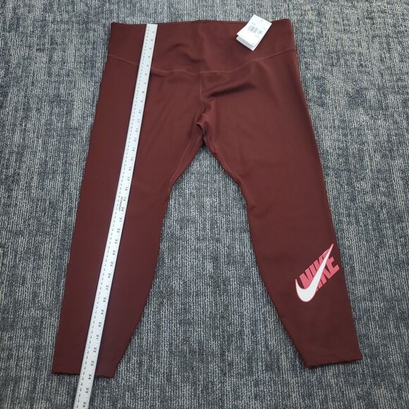 NWT Nike One Dri-Fit 7/8 Logo Legging, Bronze Eclipse, Redstone, Plus Size 2X - Picture 8 of 15